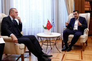 Turkijos prezidento kontroversiški pasisakymai aptemdė jo svarbaus vizito Graikijoje pradžią