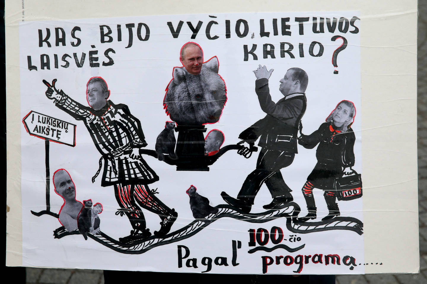 Lukiškių aikštėje vienu metu vyko dvi protesto akcijos.<br> R.Danisevičiaus nuotr.