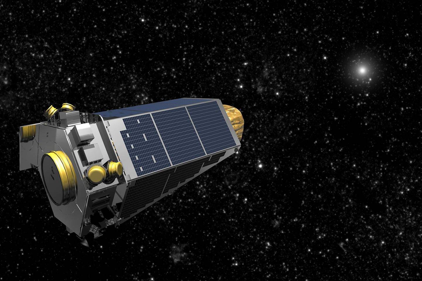 Pranešimas spaudai nurodo, kad kartu su „Google“ organizacija ketvirtadienį surengs spaudos konferenciją, kurios metu pasidalins naujais didžiais atradimais, susijusiais su „Kepler“ teleskopu.<br>NASA iliustr.