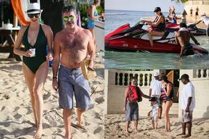 Milijonierius Simonas Cowellas su mylimąja kaip reikiant pasilinksmino Barbadose