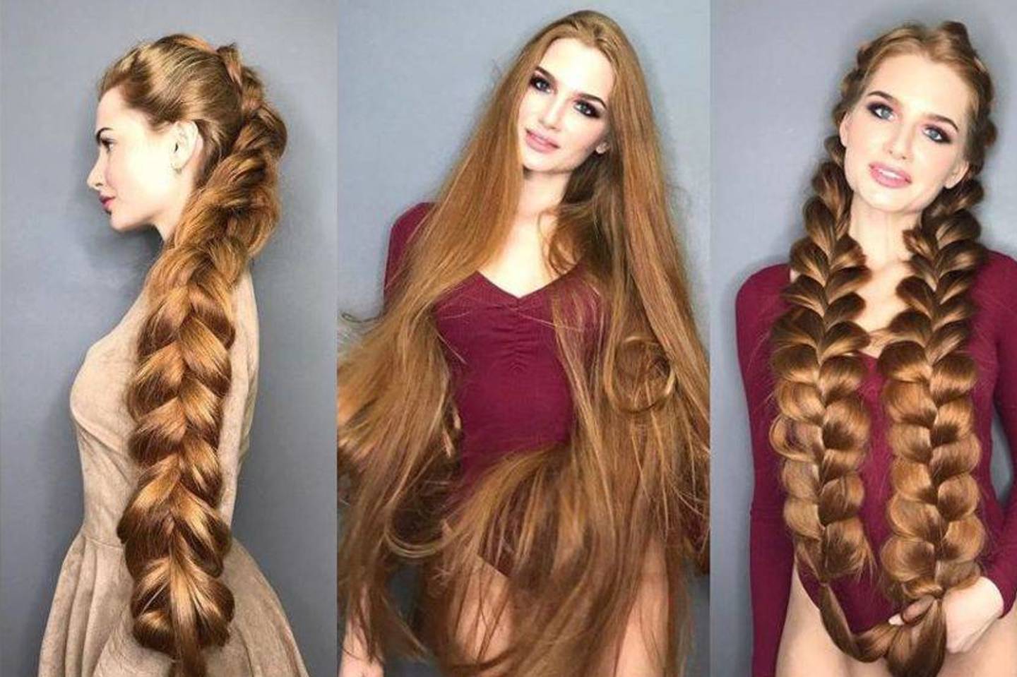 Šiandien rusė gali pasigirti 106 cm ilgo plaukais. <br> Instagram nuotr.
