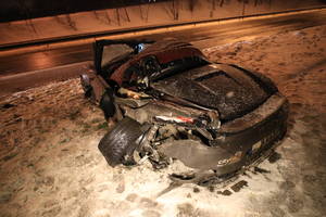 Visiškai sudaužytas „CityBee“ „Porsche“: nukentėjo girtas vairuotojas