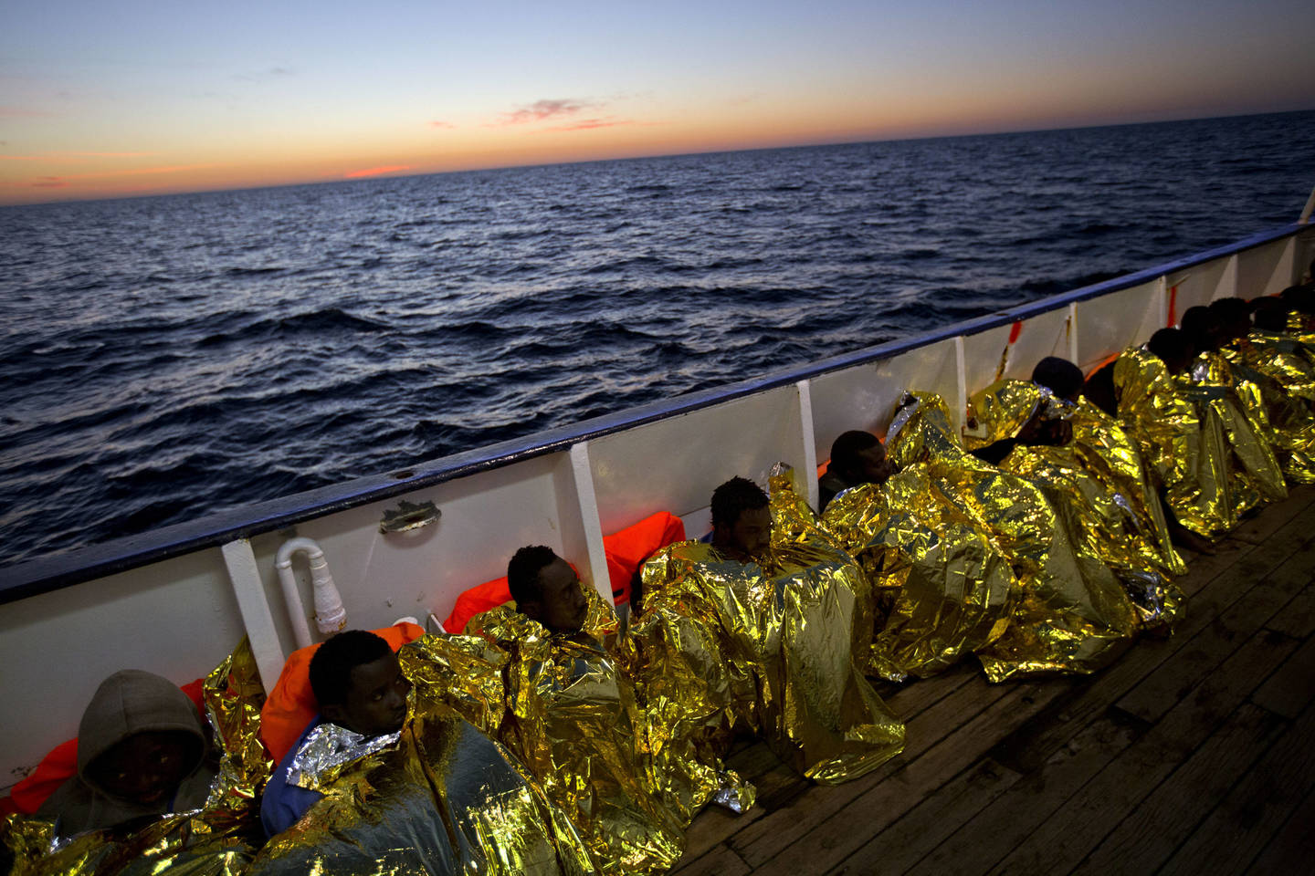  Migrantai iš Afrikos. Sausio 27 d., Viduržemio jūra.<br> AP nuotr.