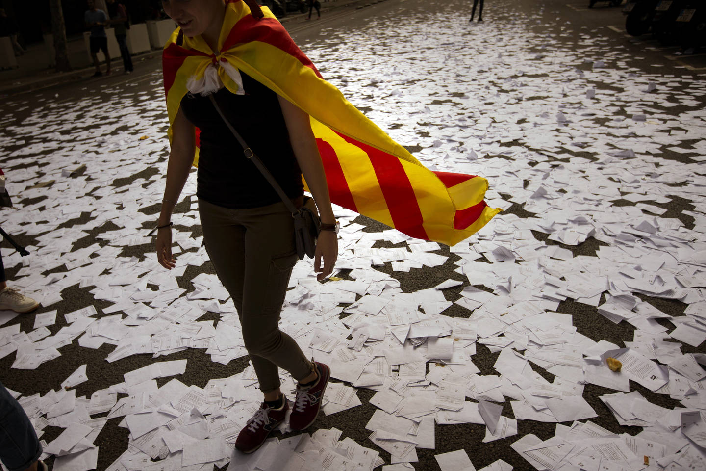  Katalonijos nepriklausomybės siekis. Spalio 3 d., Barselona (Ispanija).<br> AP nuotr.