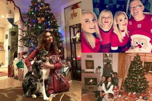 Kalėdinės garsenybių nuotraukos – kaip iš atviruko