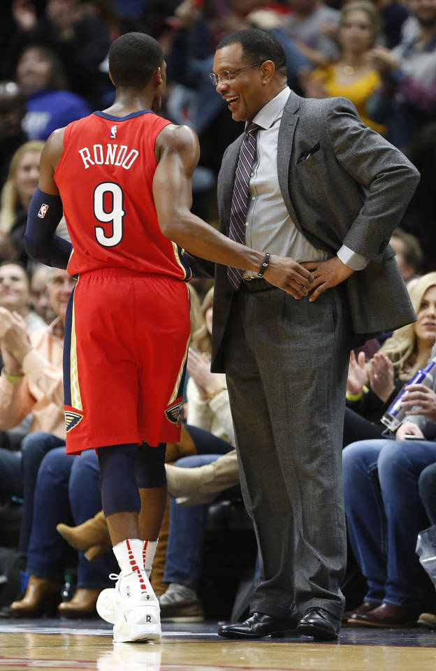 R.Rondo užfiksavo „Pelicans“ klubo rezultatyvių perdavimų rekordą.<br> AP nuotr.