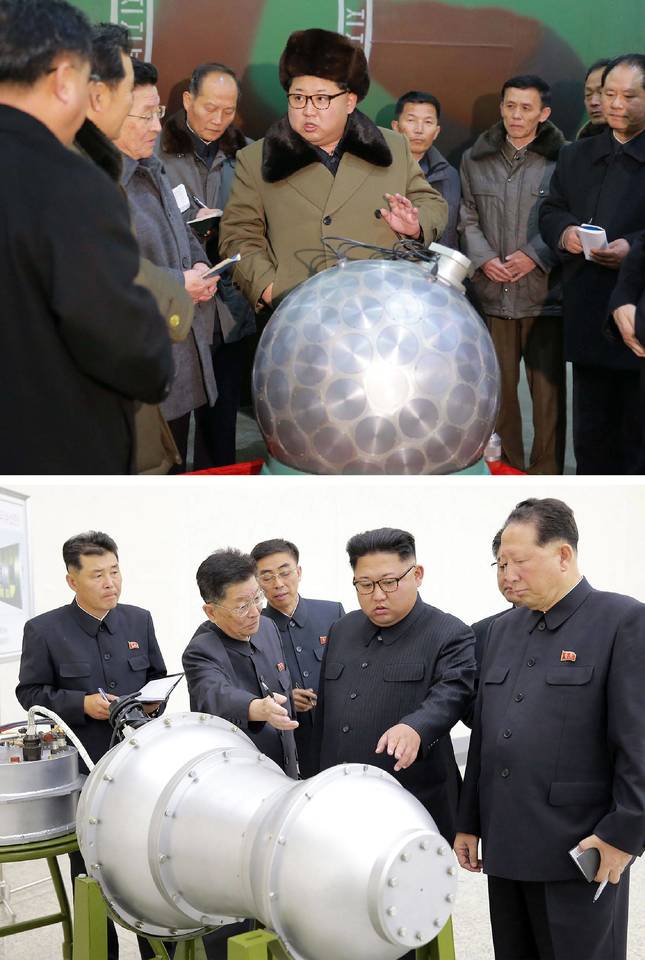 Šiaurės Korėjos diktatoriaus Kim Jong-uno branduolinių ginklų programa brangi, todėl Pchenjanui tenka vogti pinigus.<br> AFP/„Scanpix“ nuotr.