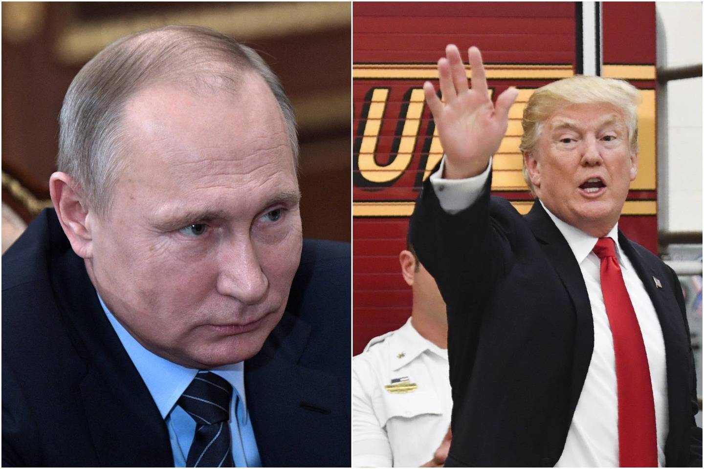  V.Putinas nusiuntė D.Trumpui telegramą su linkėjimais.<br> lrytas.lt montažas