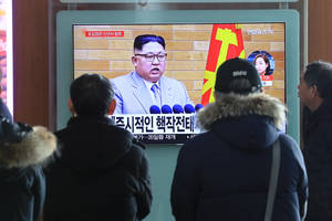 Pasaulį dėl branduolinio mygtuko įspėjęs Šiaurės Korėjos lyderis pirštu dūrė į olimpiadą