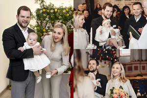 Eglė Straleckaitė su vyru Justinu Daugėla jaukioje šventėje pakrikštijo dukrą