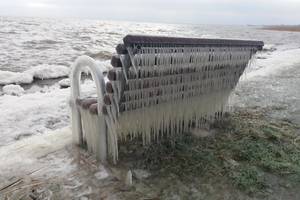 Nidoje šaltis ir vanduo sukūrė reto grožio ledo skulptūras