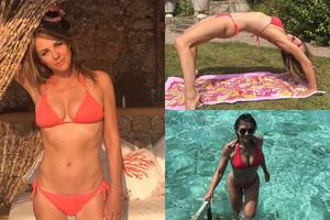 52-ejų Elizabeth Hurley pritrenkė seksualia išvaizda