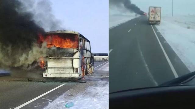 Šiurpi nelaimė Kazachstane – sudegė autobusas, žuvo 52 žmonės