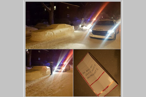 Automobilį iš sniego pastatęs vyras apkvailino pareigūnus, bet jų atsakas dar labiau nustebino