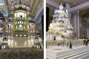 Kazachstano oligarchai pasitaškė pinigais: vestuvių tortas sukėlė audrą internete