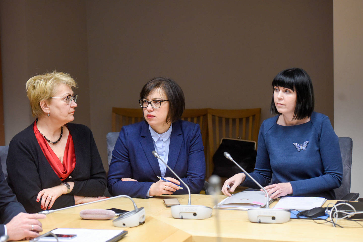  Seimo socialdemokratai pasikvietė policijos ir vaiko teisių apsaugos tarnybos atstovus, su kuriais aptarė smurto prieš vaikus situaciją Lietuvoje.<br> D.Umbraso nuotr.