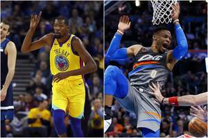 NBA vakarėlis: „Warriors“ gerino tritaškių rekordą, o R. Westbrookas gelbėjo draugus