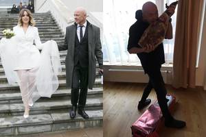 Perpus jaunesnė Ramūno Rudoko žmona pasidalijo šmaikščia vestuvių dovana