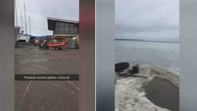 Stiprus vakarų vėjas Kuršių mariose atvėrė properšą: teko gelbėti žvejus