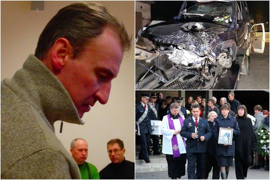 Tris vienos šeimos narius pražudžiusiam vairuotojui – dešimt metų nelaisvės