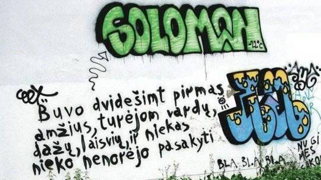 Sulaikytas garsusis grafičių piešėjas Solomonas