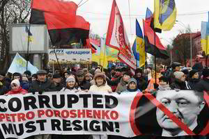 Ukrainoje tūkstančiai demonstrantų reikalavo prezidento atsistatydinimo