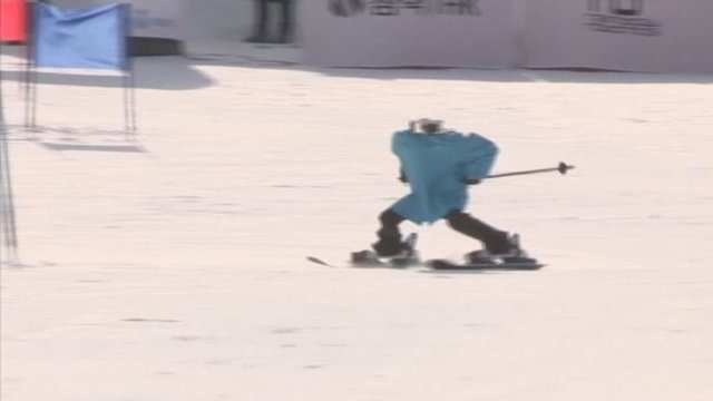 Olimpiados žiūrovų dėmesį sukaustė slidinėjantys robotai