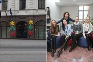 Kauno teismą vėliavos spalvomis išpuošę savanoriai: „Tėvynės nepaliksime“