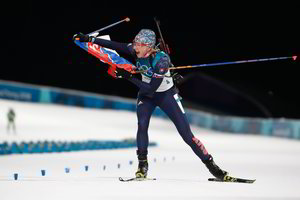 Biatlonininkė A. Kuzmina tapo masinio starto varžybų olimpine čempione