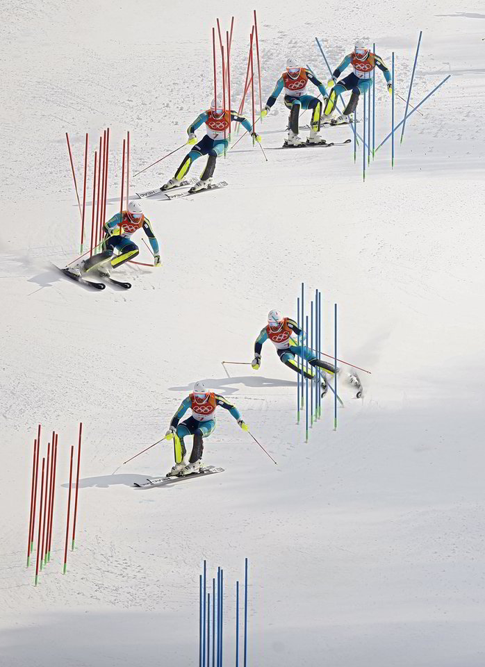 Kalnų slidinėjimo vyrų slalomo rungtis.<br>  Reuters/AFP/Scanpix nuotr.