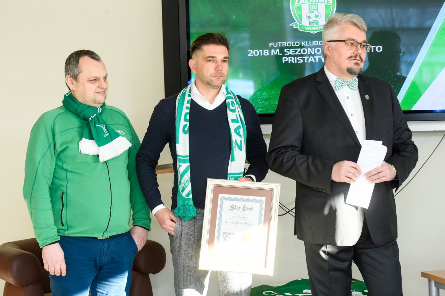 „Vilniaus „Žalgiris“ pristatė naujus ekipos žaidėjus ir tikslus šiam sezonui: įteiktas žvaigždės sertifikatas<br> D.Umbraso nuotr.