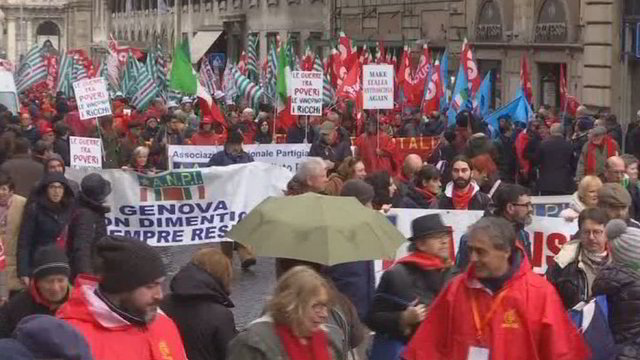 Italijoje tūkstančiai kairiųjų protestavo prieš nacionalizmą ir fašizmą