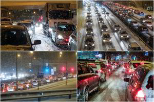 Gausus sniegas sutrikdė eismą Vilniuje ir Kaune: daug avarijų, didžiulės spūstys