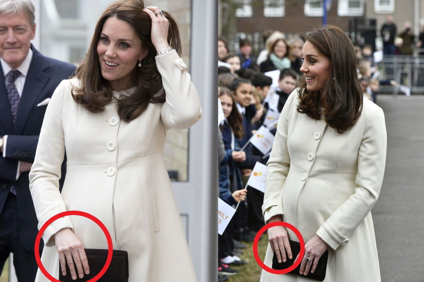  Neįprasta pasirodė tai, kad kunigaikštienės trys centriniai rankų pirštai yra vienodo ilgumo, tai buvo užfiksuota fotografų nuotraukose.<br> AP nuotr.
