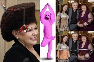 Rožinis pudelis šią savaitę aplojo M. Subelio svečius ir rado giminaitę Rusijoje