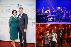 Lietuvos verslo elitas Dargių šeimyną su jubiliejumi sveikino teatre