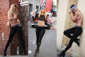 Fotosesijoje modelis Sofia Vespe nusimetė liemenėlę