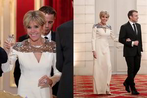 64-erių Brigitte Macron oficialiame renginyje demonstravo prabangą