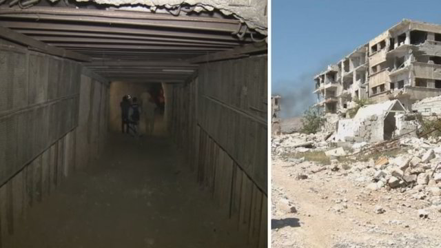 Parodė, kas dedasi viename didžiausių sukilėlių tunelių Sirijoje
