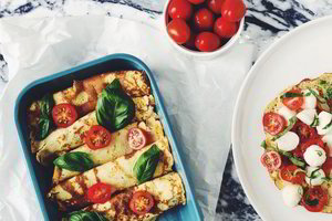 Sveikesni lietiniai be baltų miltų, įdaryti mocarela ir pomidoriukais