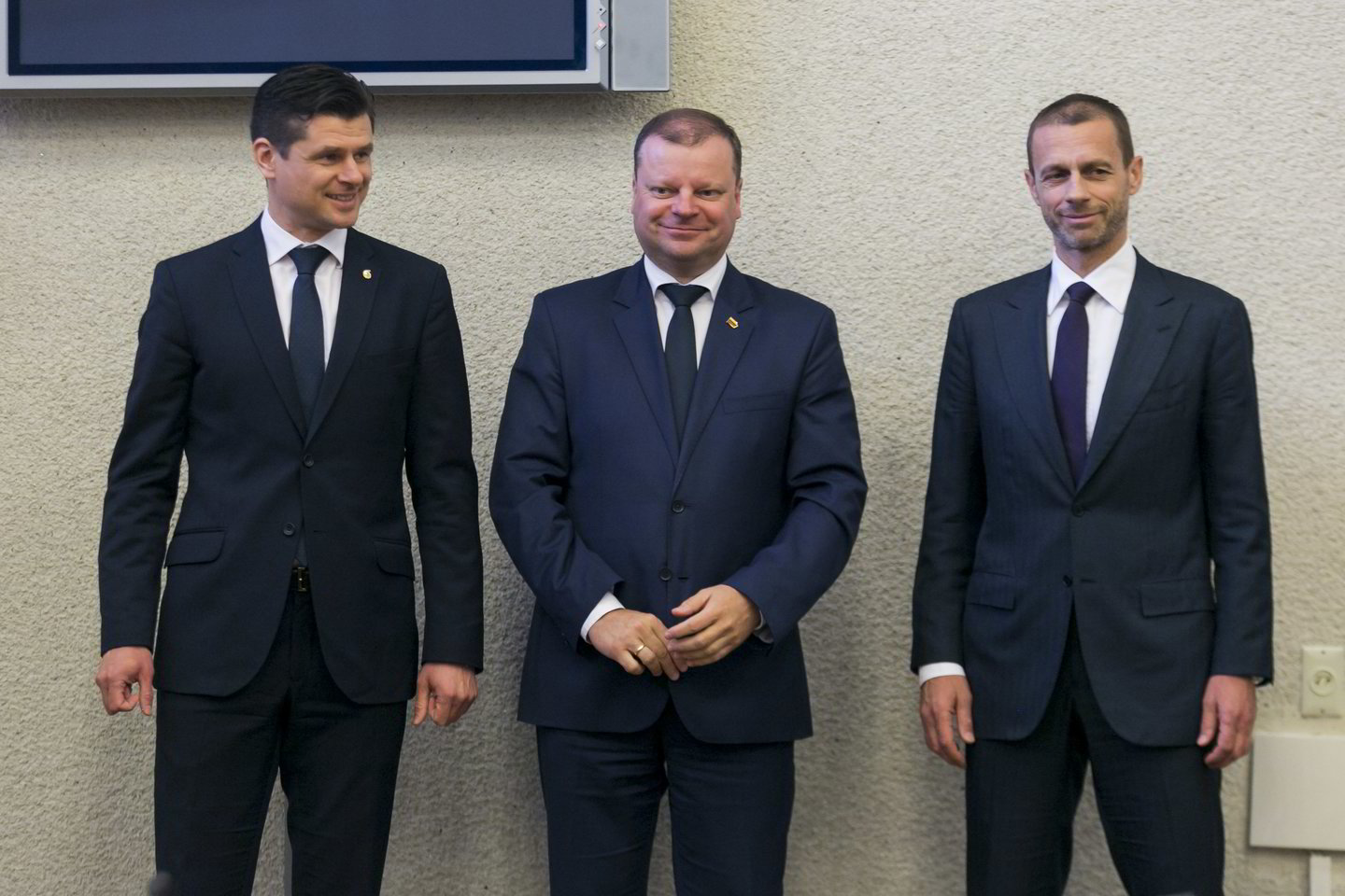  Premjeras Saulius Skvernelis susitiko su UEFA prezidentu.<br> T. Bauro nuotr.