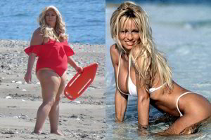 TV žvaigždė parodijavo seksualųjį Pamelos Anderson gelbėtojos įvaizdį