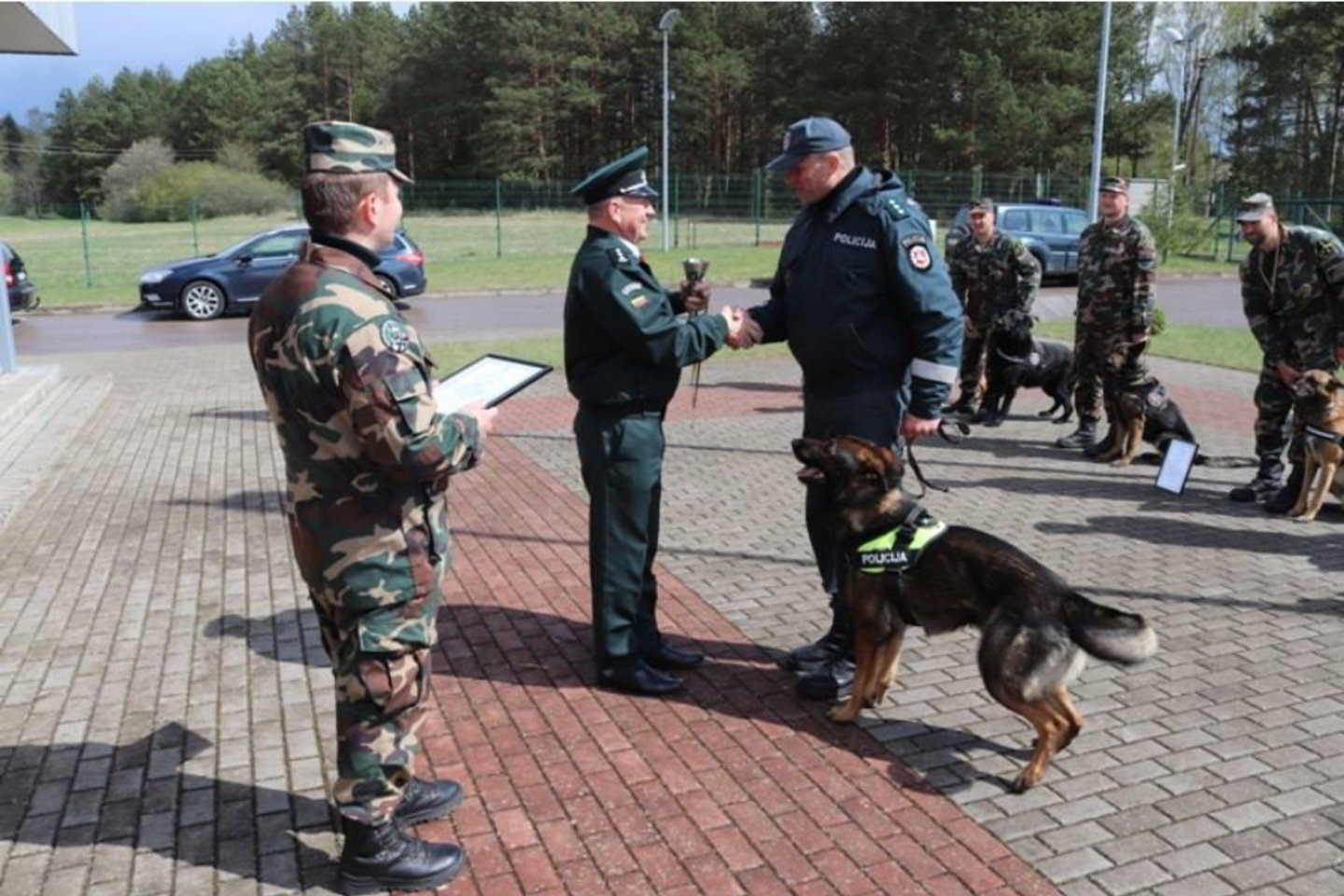  Dabar Klaipėdos policijoje tarnaujantis kinologas ir jo šuo bendroje įskaitoje surinko 375 taškus ir pasipuošė aukso medaliais.<br> VSAT nuotr.