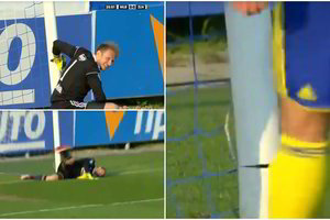 Kuriozinis įvykis Čekijoje: vartininkas sulaužė vartų virpstą