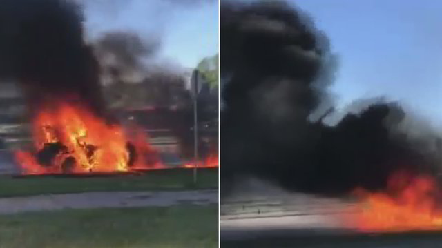 Nufilmavo baisią nelaimę: sostinėje BMW degė atvira liepsna