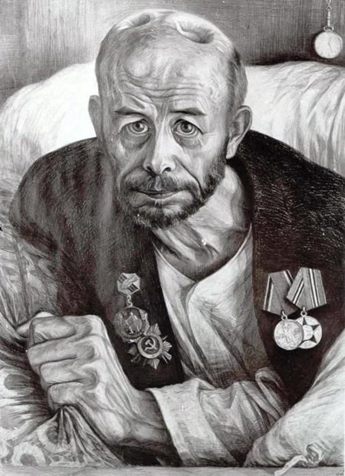 Dailininkas Genadijus Dobrovas pavaizdavo invalidų namų gyventojus.
