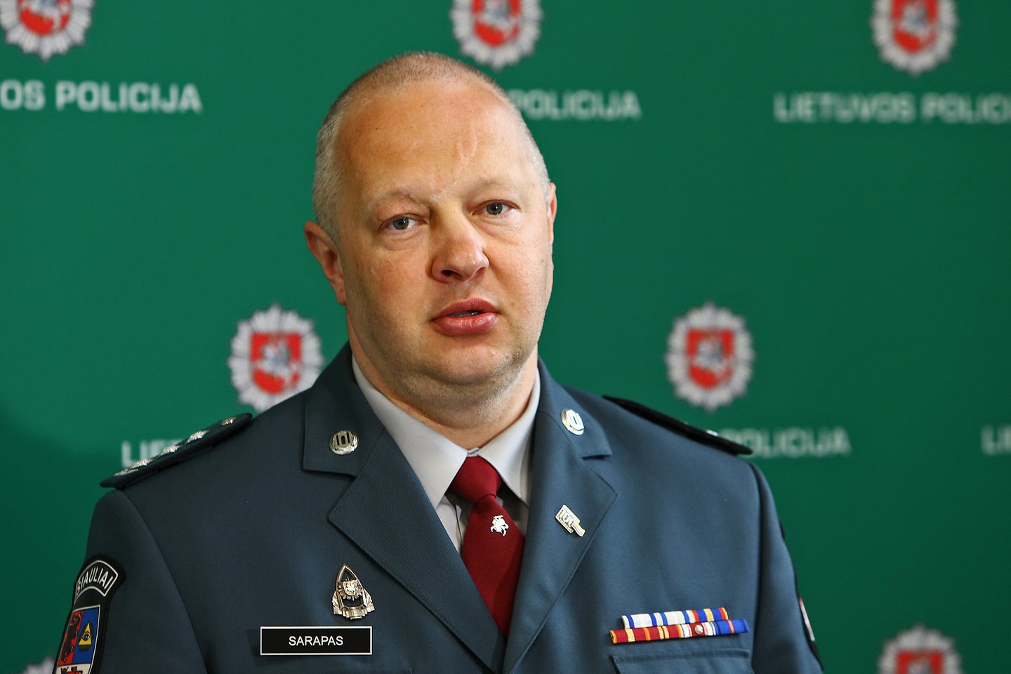  Šiaulių AVPK viršininkas R.Sarapas sakė, kad įtariamasis buvo sekamas 4 mėnesius.<br> G.Šiupario nuotr.