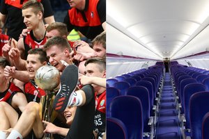 Čempionų nusileidimas Vilniuje tapo nuotykiu: lėktuvo keleiviai buvo sunerimę
