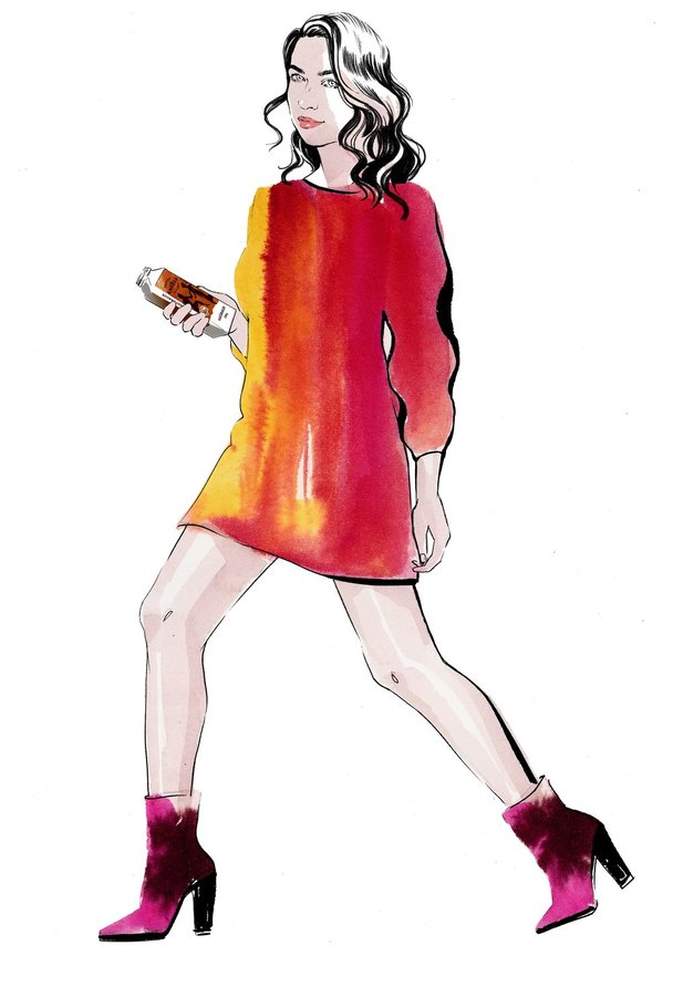 Grožio tinklaraštį „Lithuanian Beauty Blog“ kurianti Aliona Kovalionok žinomos latvių iliustratorės Alinos Grinpaukos piešinyje. 