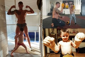 Kovotojas Sergejus Maslobojevas šio sporto moko ir savo 3 metų sūnų
